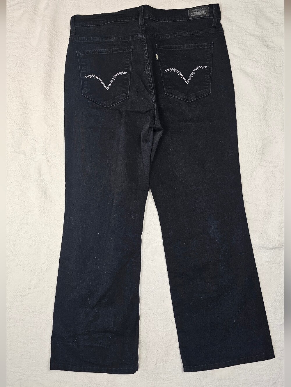 Levi's 512 Perfectly Slimming Bootcut Jeans Women's 14 Black Studded Stretch